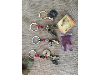 6Pcs Chinese Lucky Charms Amulet Feng Shui Keyrings