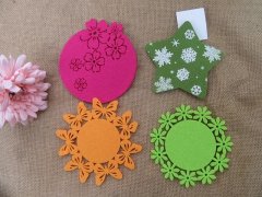 (image for) 12Pcs Felt Drink Coasters Insulation Heat Protect Table 10-12cm