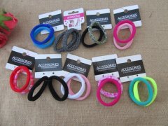 (image for) 1Sheet X 2Pcs Hair Elastics Ponios Bobbles Hair Bands Mixed