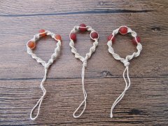 5x24Pcs Hemp Knitted Mobile Phone Tags Straps with Stone Beads 5x24Pcs Hemp Knitted Mobile Phone Tags Straps with Stone Beads