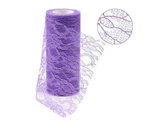(image for) 4Roll X 10Yds Purple Lace Tulle Roll Spool DIY Wedding Deco