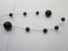 (image for) 1Roll X 60Meter Black Beaded Garland for Wedding Craft Dia.10mm