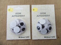 (image for) 12Sheets Adhensive Googly Eyes Movable Eyes Craft Accessory Mixe