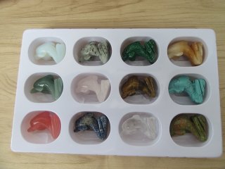 (image for) 12Pcs 2 Inch Dolphin Gemstone Statue Healing Crystal Animals