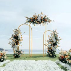 (image for) 1Set x 3Pcs Gold Arch Frame Balloon Holder Wedding Backdrop Decor