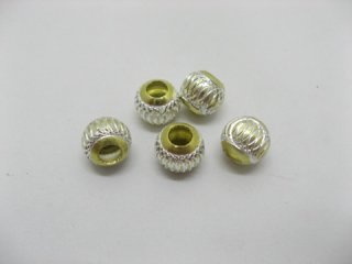 20pcs YellowGreen Silver Carved Lantern Aluminum Beads Fit Pando