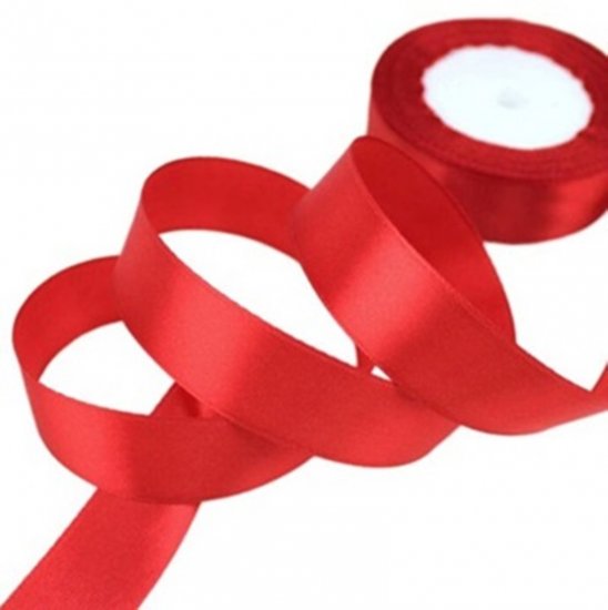 10Rolls X 25Yards Red Satin Ribbon 15mm - Click Image to Close