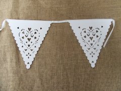 10Pcs White Heart Dove Flags Bunting Banner Garland Party Weddin 10Pcs White Heart Dove Flags Bunting Banner Garland Party Weddin