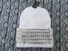 1X Shiny Diamond White Knit Warm Beanie Hat Winter Warm Cap