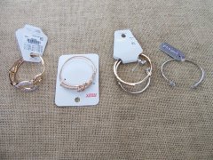 12Pkts Fashion Rhinestone Bangles Bracelets 55-70mm Dia. Assorte
