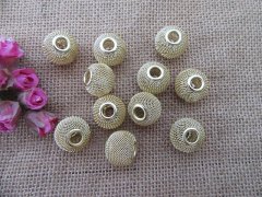 (image for) 100Pcs Big Hole Net Mesh Charm Bead Fit European Bracelet Golden