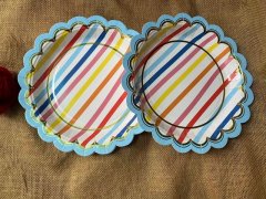 (image for) 4x10Pcs Decorative Disposable Paper Plates Eco-Friendly 23cm Dia