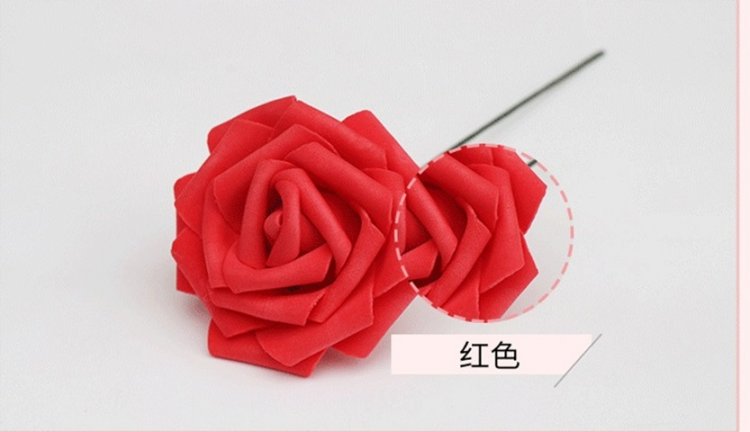 25Pcs Red Rose Artificial Foam Flower Hair Pick Wedding Favors - Click Image to Close
