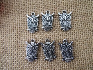 100Pcs New Owl Beads Charms Pendants Jewellery Findings