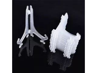 2x10 Clear Plate Display Holders Dish Rack 15cm