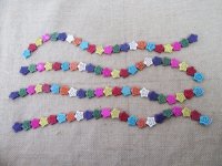 8Strands X 22Pcs Smile Face Star Gemstone Beads 18x20x5mm