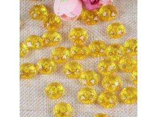 500g (2600Pcs) Rondelle Faceted Arylic Loose Bead 8mm Yellow