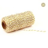 2x100Yards Dark Ivory Golden Cotton Bakers Twine String Cord Rop