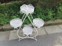 1Set 4-Layers White Flower Plant Display Stand Holder Home