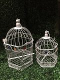 1Set 2in1 Luxury Hexagon Hanging Bird Cage W/Rhinestone