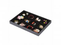 1Pc Black Velvet 12 Compartment Organizer Bracelets Case
