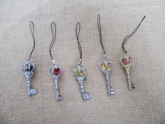 12Pcs Alloy Zinc Mobile Phone Strap with Crown Key Dangles 12Pcs Alloy Zinc Mobile Phone Strap with Crown Key Dangles