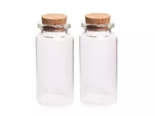 160Sets Empty Glass Storage/Display Bottle/Jar with Cork 20ml