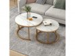 1Set 2Pcs Glass Marble Looks Like Modern Nesting Accent Table