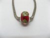 100 Red Murano Round Glass European Beads be-g380