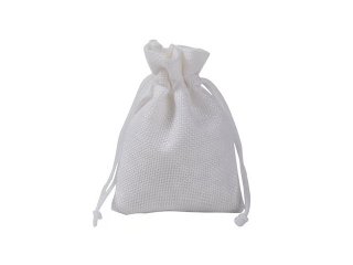 50 Plain White Hemp Drawstring Jewelry Gift Pouches 14x10cm