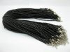 100 Black Leatherette Knitted String Connector For Necklace