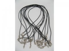 100 Black Waxen Strings With Connector For Necklace 100 Black Waxen Strings With Connector For Necklace