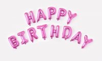 1Set Pink Happy Birthday Letters Foil Balloon Set Party Favor