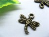 200 Bulk Copper Dragonfly Pendants Jewelry Charms
