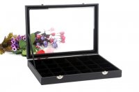1Pc Black Jewelry Storage 24 Compartment Display Case