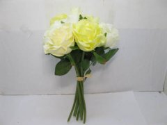 1X Rose Bridal Bouquet Wedding Artificial Flower Yellow 1X Rose Bridal Bouquet Wedding Artificial Flower Yellow