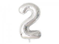 6X Silver Numbers 2 Air-Filled Foil Balloons Party Wedding Decor 6X Silver Numbers 2 Air-Filled Foil Balloons Party Wedding Decor