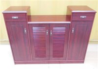 1X Red 4 Door + 2 Drawer Shoe Cabinet 126x30x100cm