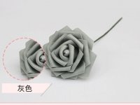 25Pcs Gray Rose Artificial Foam Flower Hair Pick Wedding Favors