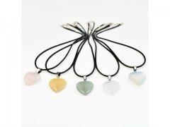 2Pkt x 4Pcs Heart-Shaped Stone Necklace Jewellery 2Pkt x 4Pcs Heart-Shaped Stone Necklace Jewellery
