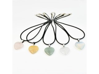 2Pkt x 4Pcs Heart-Shaped Stone Necklace Jewellery