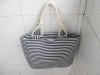 1Pcs New Canvas Black Stripe Shoulder Bag Handbag