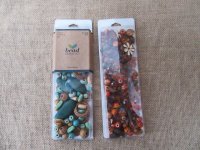 6Sheets Wooden Loose Beads Assorted with Retail Package