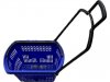 1X Plastic Blue Rolling Shopping Baskets with 2 wheels