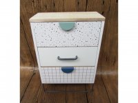 1X Wooden Storage Box Cabinet 3 Drawer Display 21x10x31.5cm
