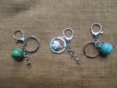 10Pcs Bell Key Chain Key Rings with Clasps Mixed Color