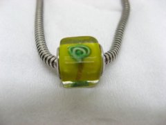 50 Yellow Murano Cubic Glass European Beads be-g369 50 Yellow Murano Cubic Glass European Beads be-g369
