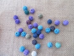 400Pcs(260g) Loose Lava Stone Beads Jewelry Making 10mm Mixed