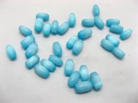 3500 SkyBlue Cats Eye Glass Rice Beads be-c49