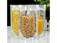 50Pcs Resealable Silver Foil Zip Lock Bag 295x198mm